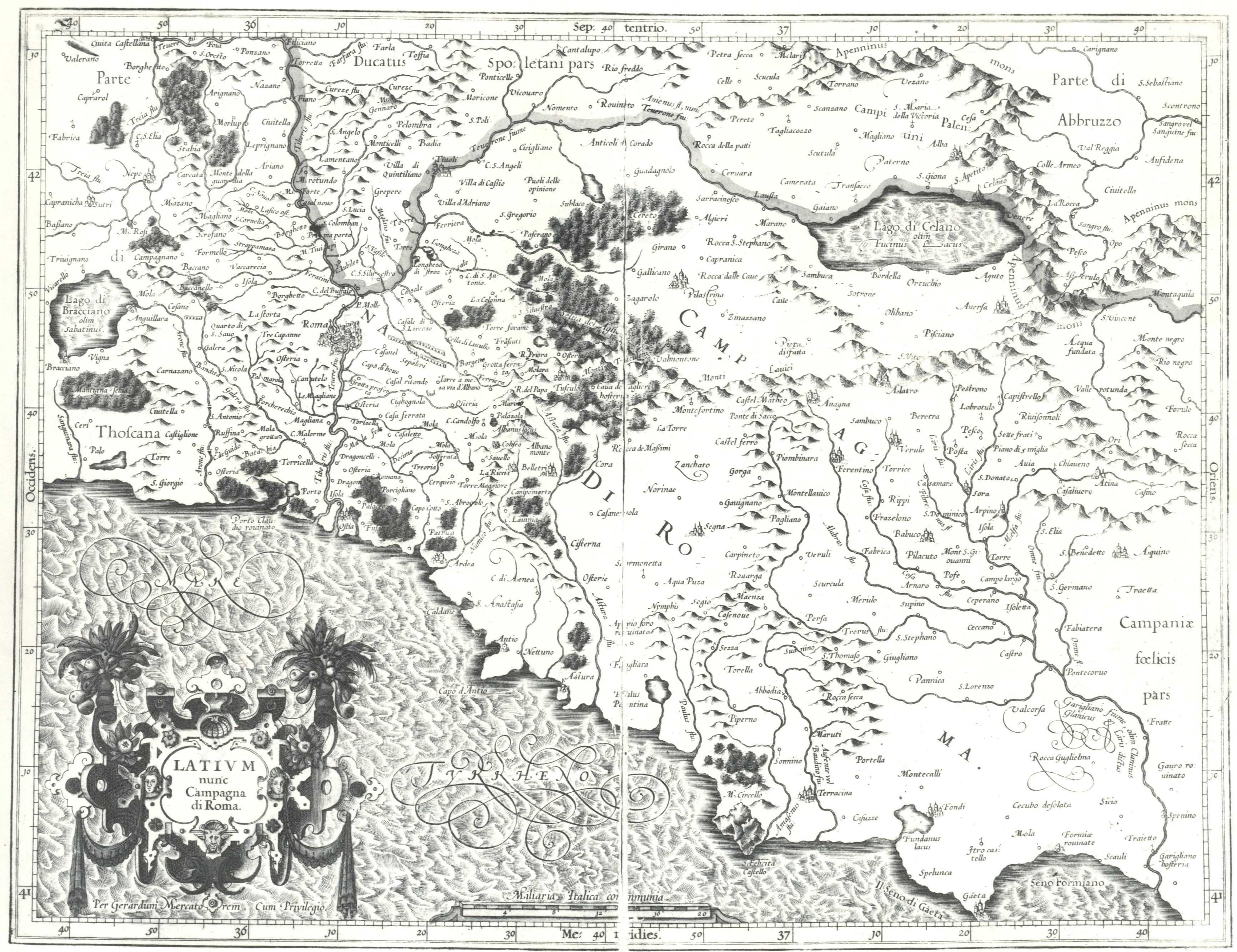 DINTORNI DI ROMA-Carta topografica Campagna Romana-Ist. Geogr.De  Agostini-1911