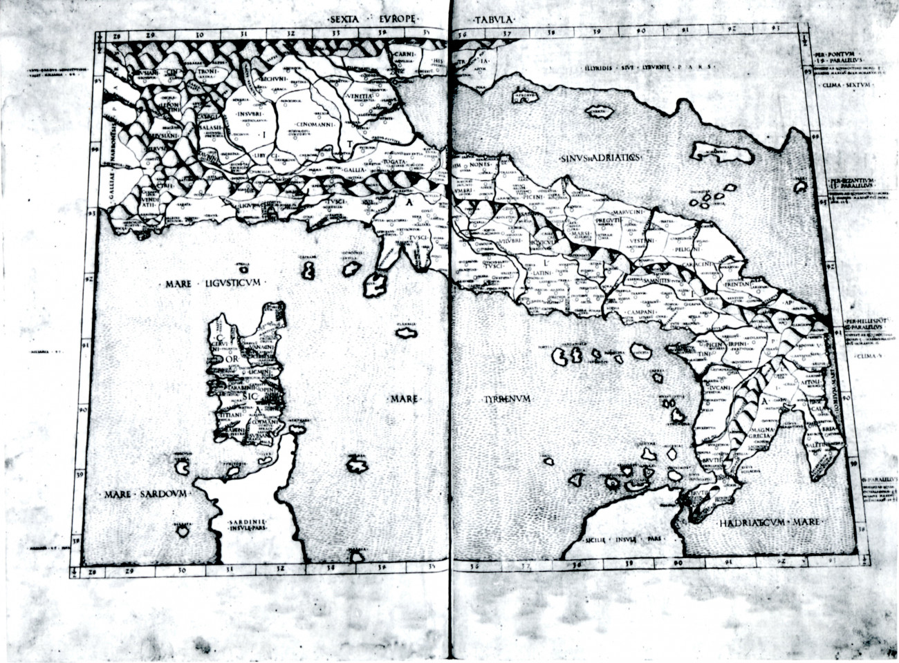 Il Lazio nella Carta d'Italia (Italia Tolemaica Latina)