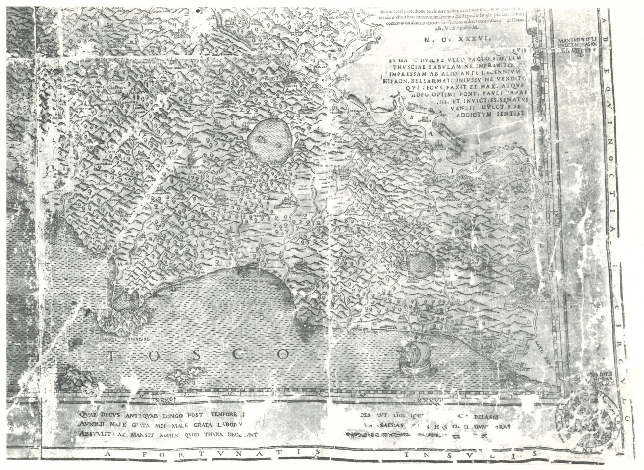 Il Lazio nella <em>Chorographia Tusciae e Patrimonium Divi Petri</em> - <em>Chorographia Tusciae</em>. Il Lazio occidentale. Foglio 4