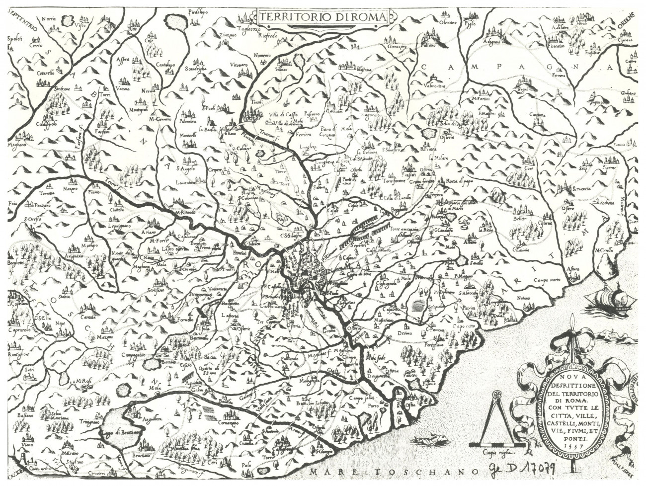 Il Lazio. Territorio di Roma. Carta d'Ispirazione Volpaiana