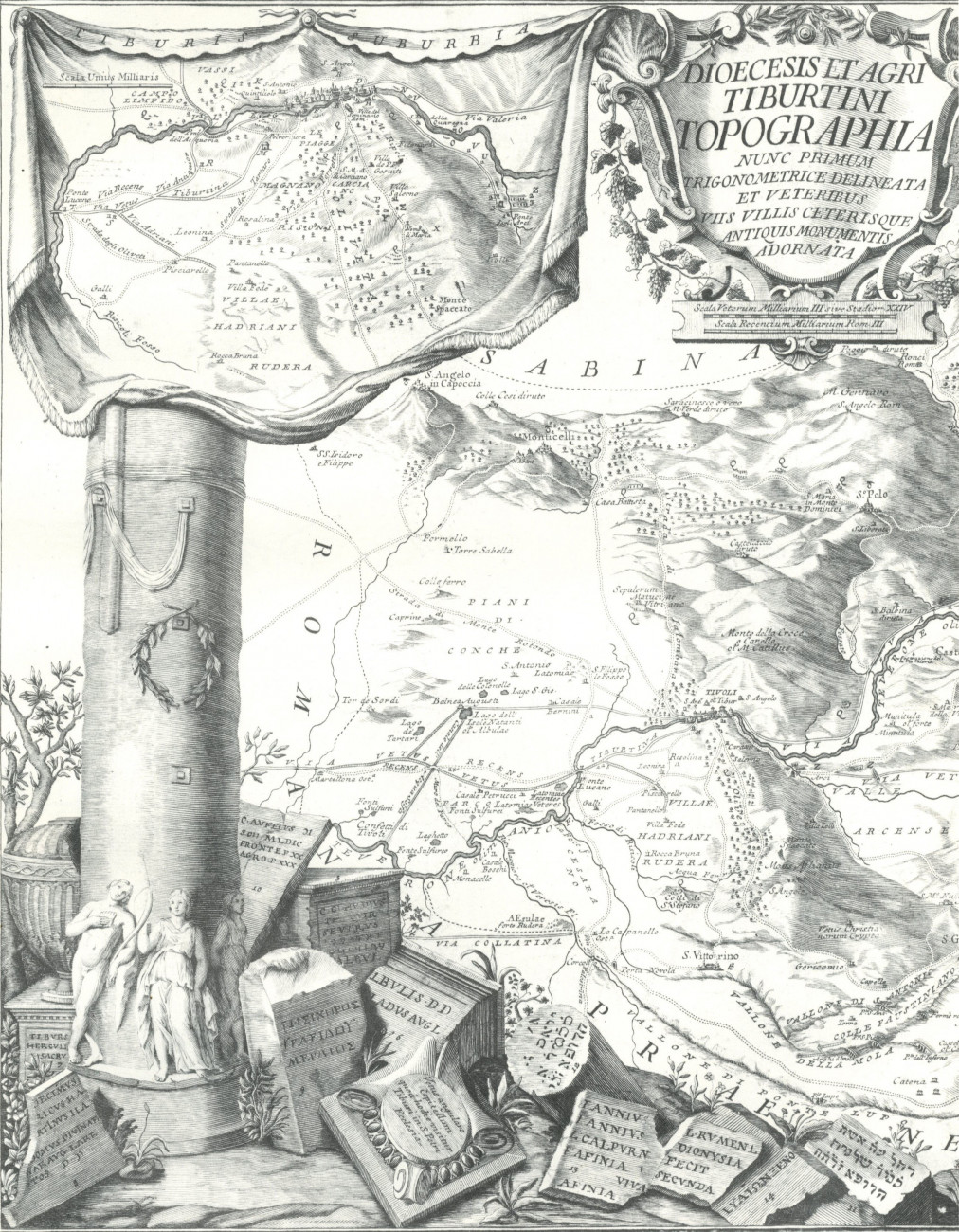 <em>Diocesis et Agri Tiburtini Topographia</em>e Pianta Topografica di tutto il Territorio di Poli. T<em>iburis Suburbia.</em>