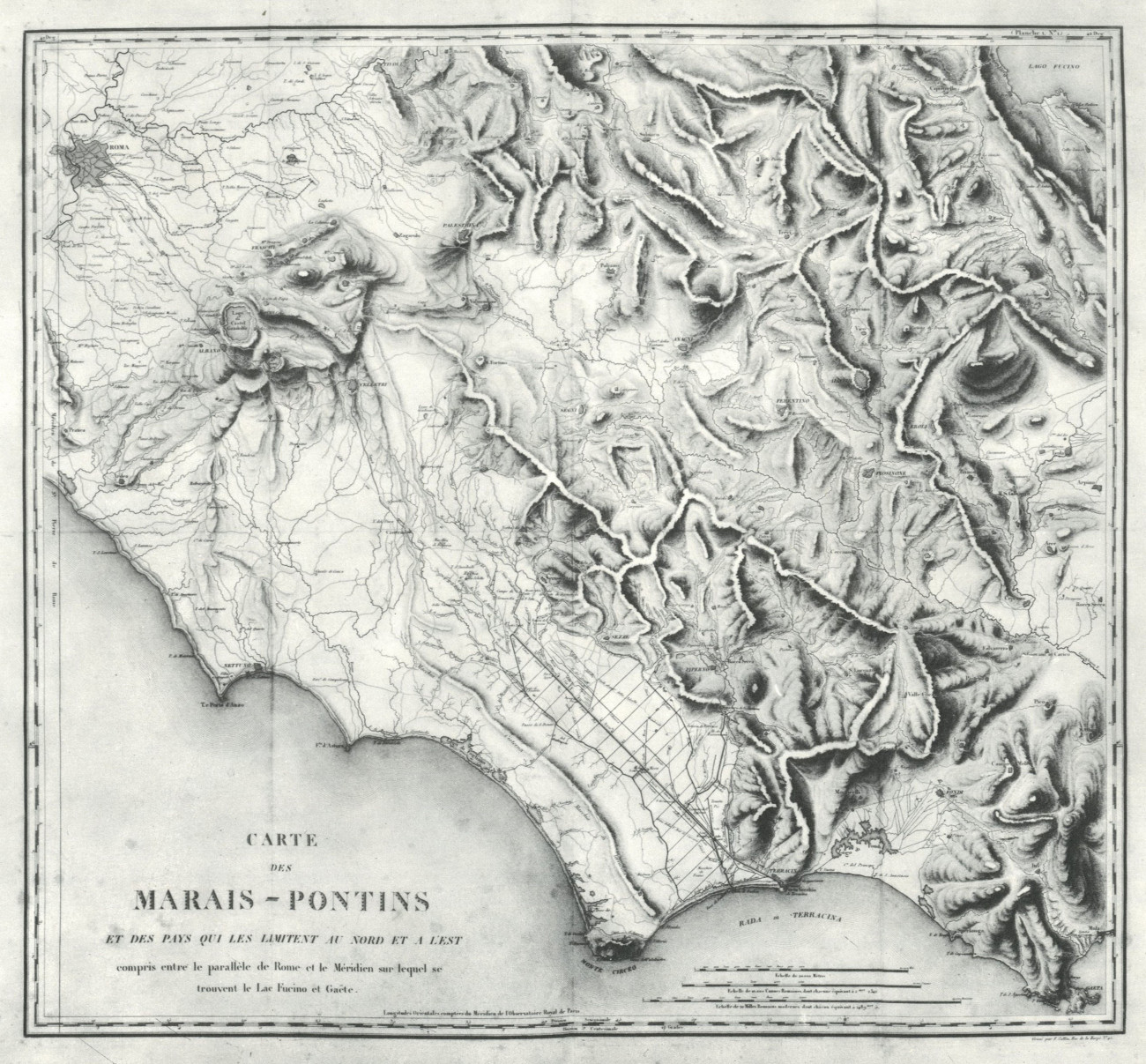 La Bonifica delle Paludi Pontine sotto Pio I e Napoleone I. Carte des Marais-Pontins