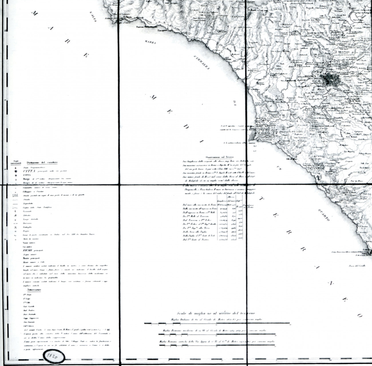 Nuova Carta degli Stati Pontifici Meridionali. Foglio 3. Parte sud del Patrimonio di S. Pietro, Roma e parte ovest della Campagna romana