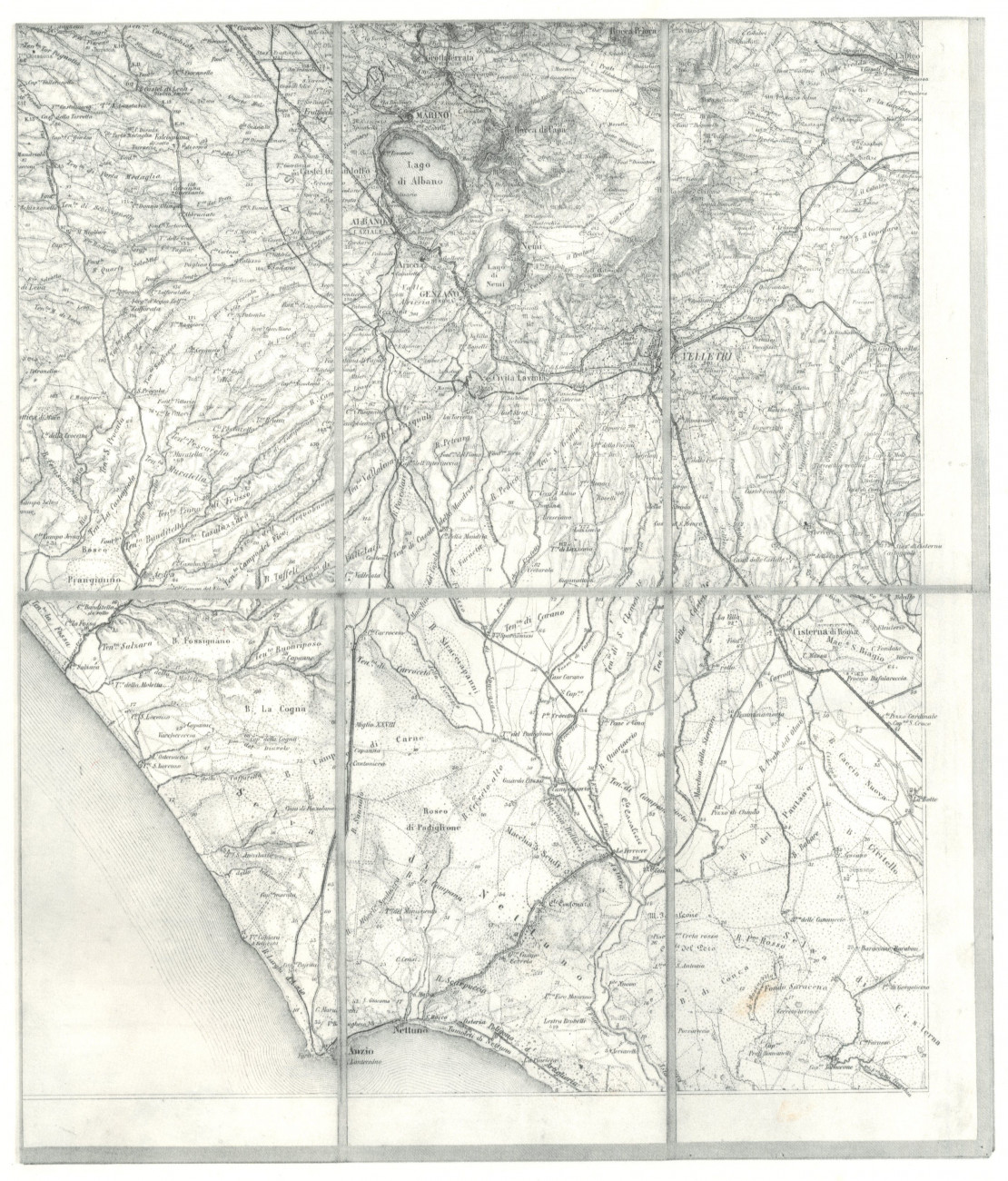 Roma e dintorni. Zona: Lago di Albano-Velletri-Anzio-Selva di Cisterna