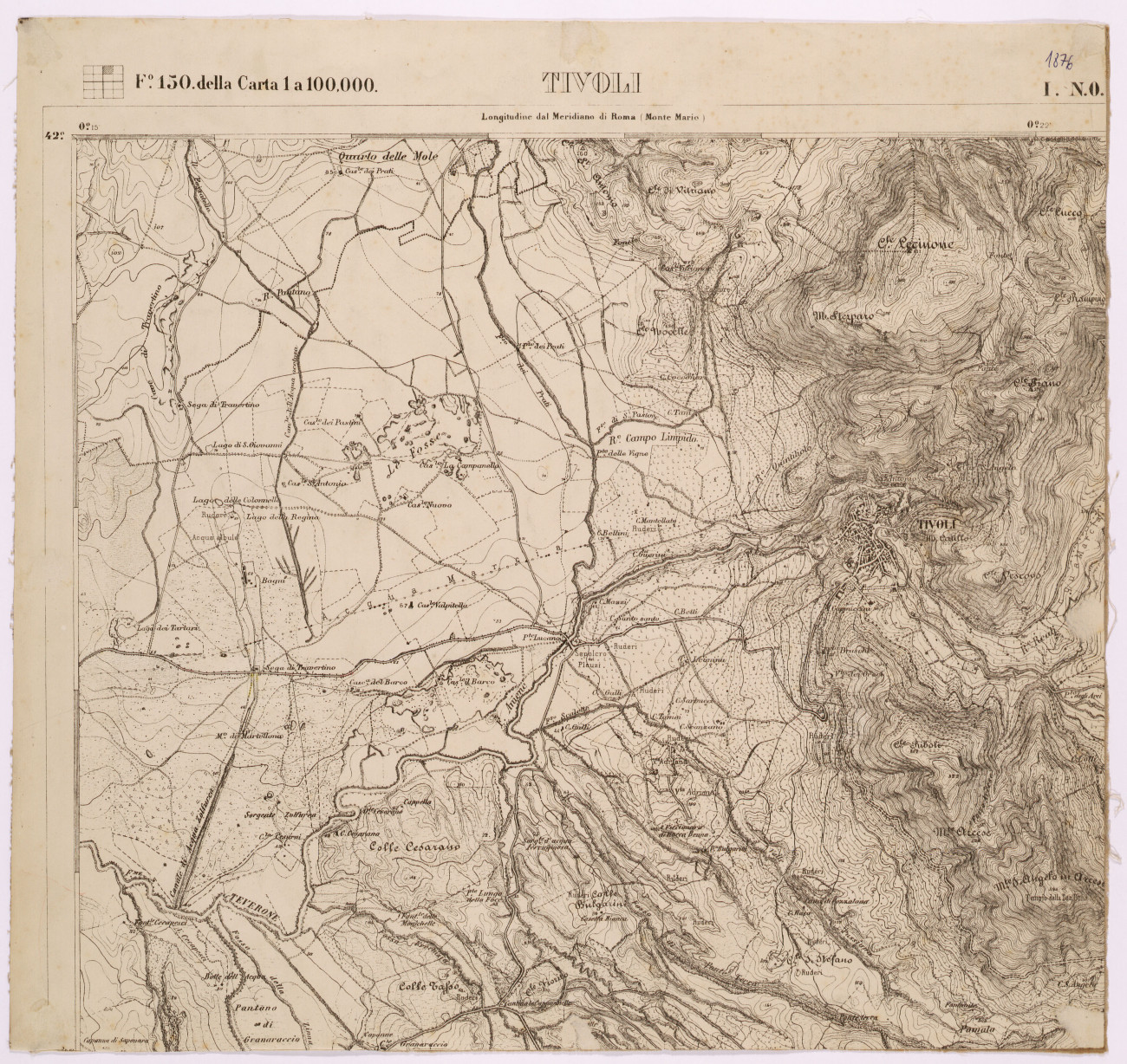 Tivoli. Foglio 150 della Carta d'Italia, I.N.O.
