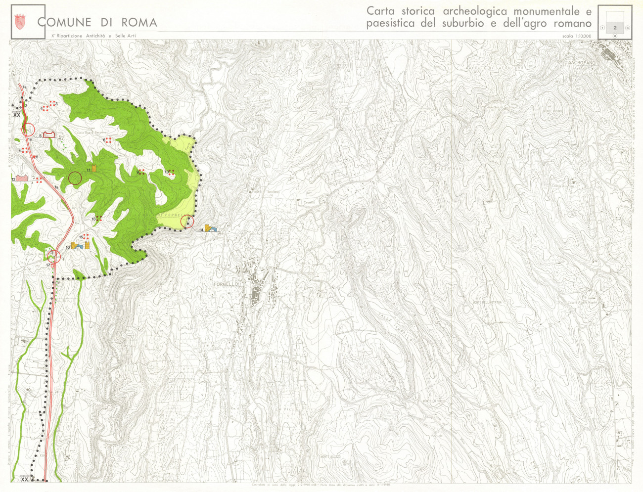 Foglio 2. Area a NO di Roma. Formello, la Mola di Formello