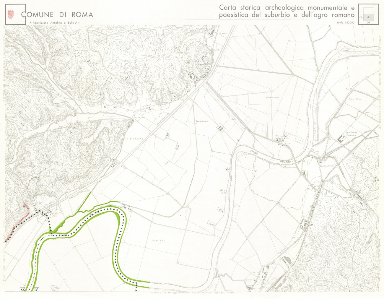 Territorio ad est dell'area Pantano e ad Ovest della via Tiberina