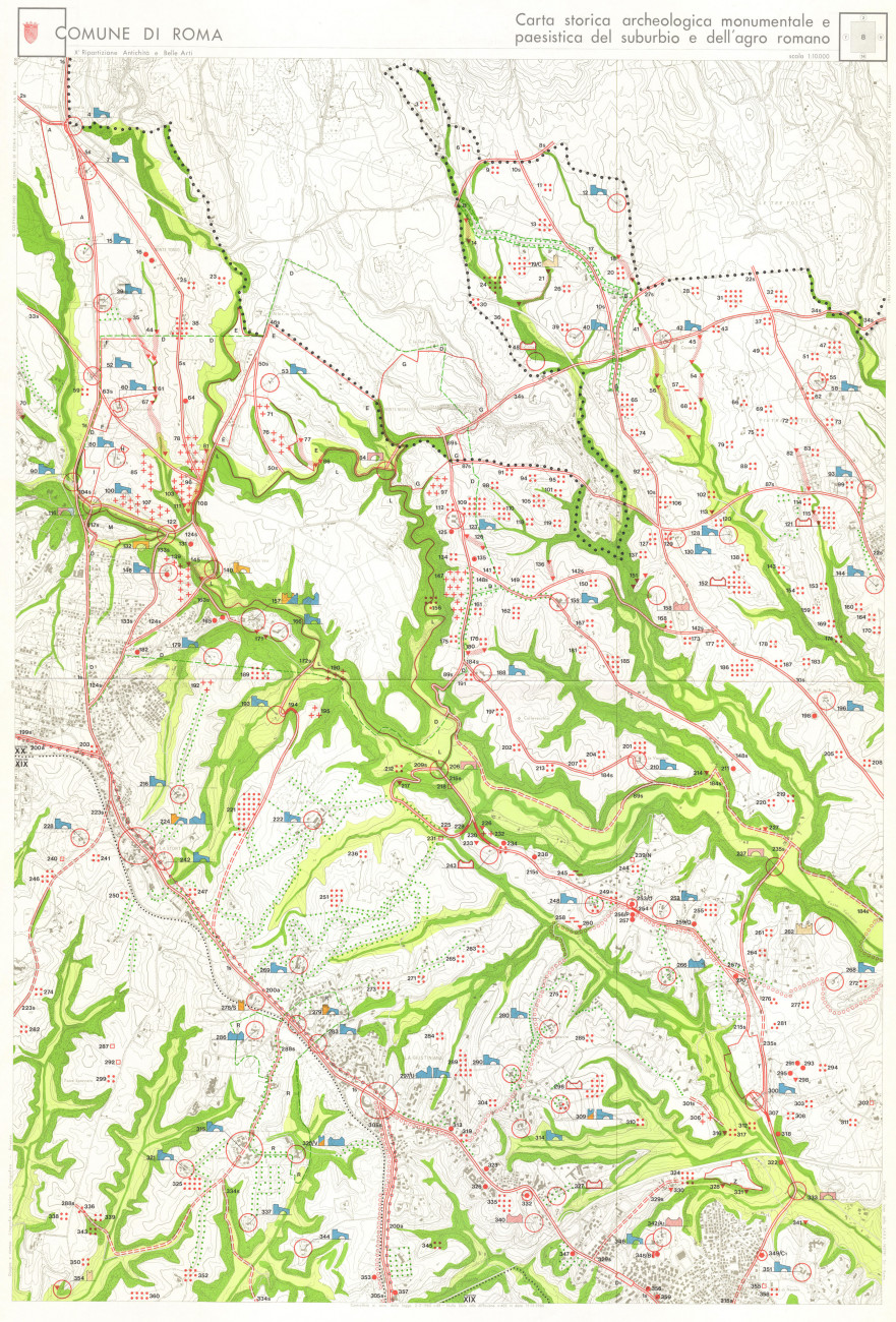 Foglio 8. Area a NO di Roma. Territorio a SO della via Trionfale e lungo l'asse della via Cassia