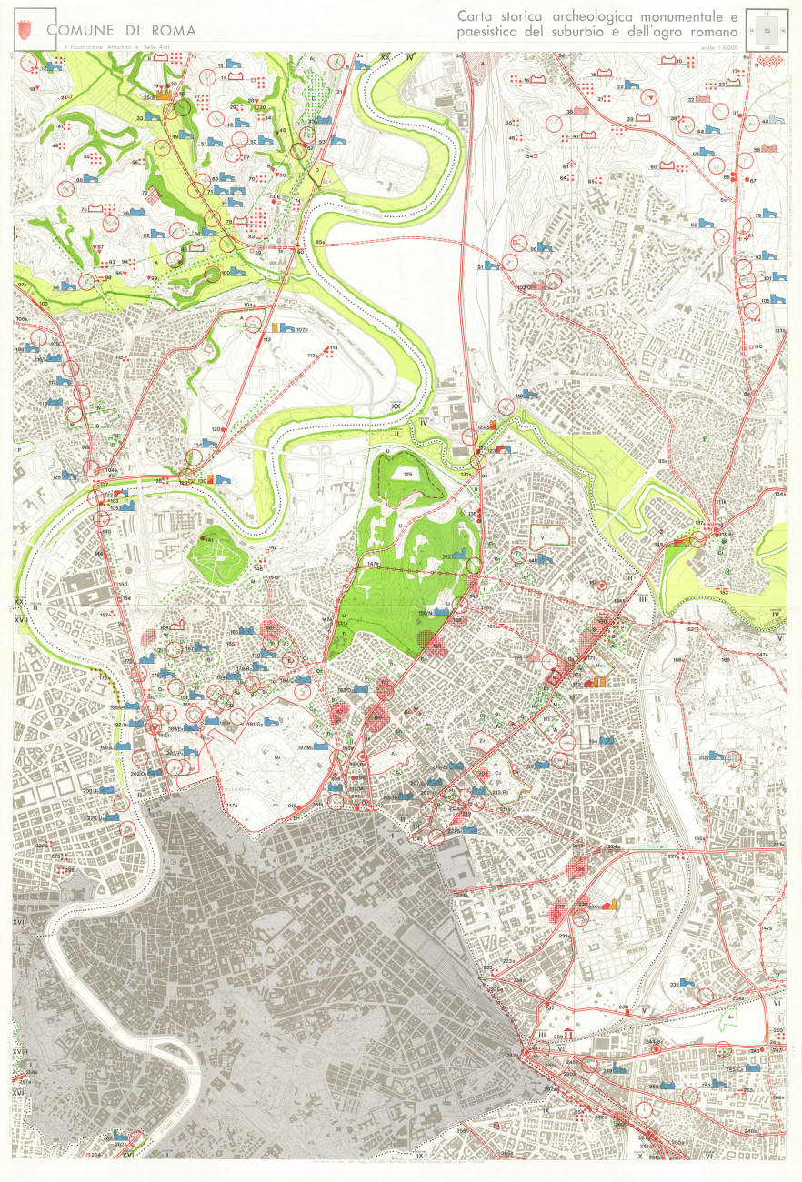 Foglio 15. Area Nord e NE di Roma. Vie fluviali del Tevere e dell'Aniene