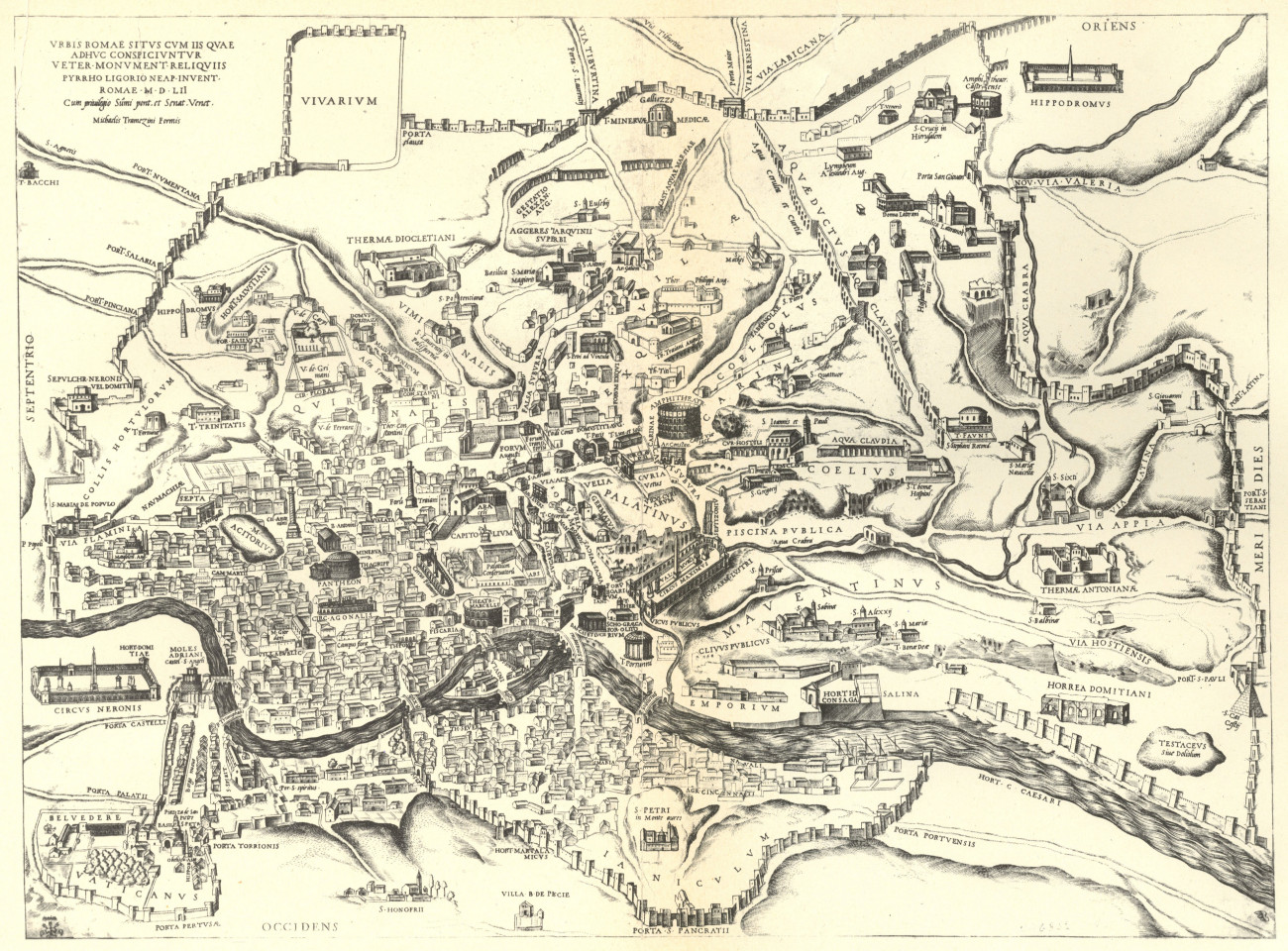 Pianta di Roma nel 1552