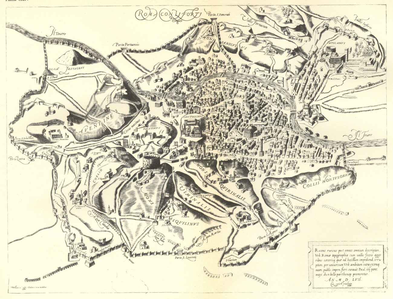 Pianta di Roma nel 1557