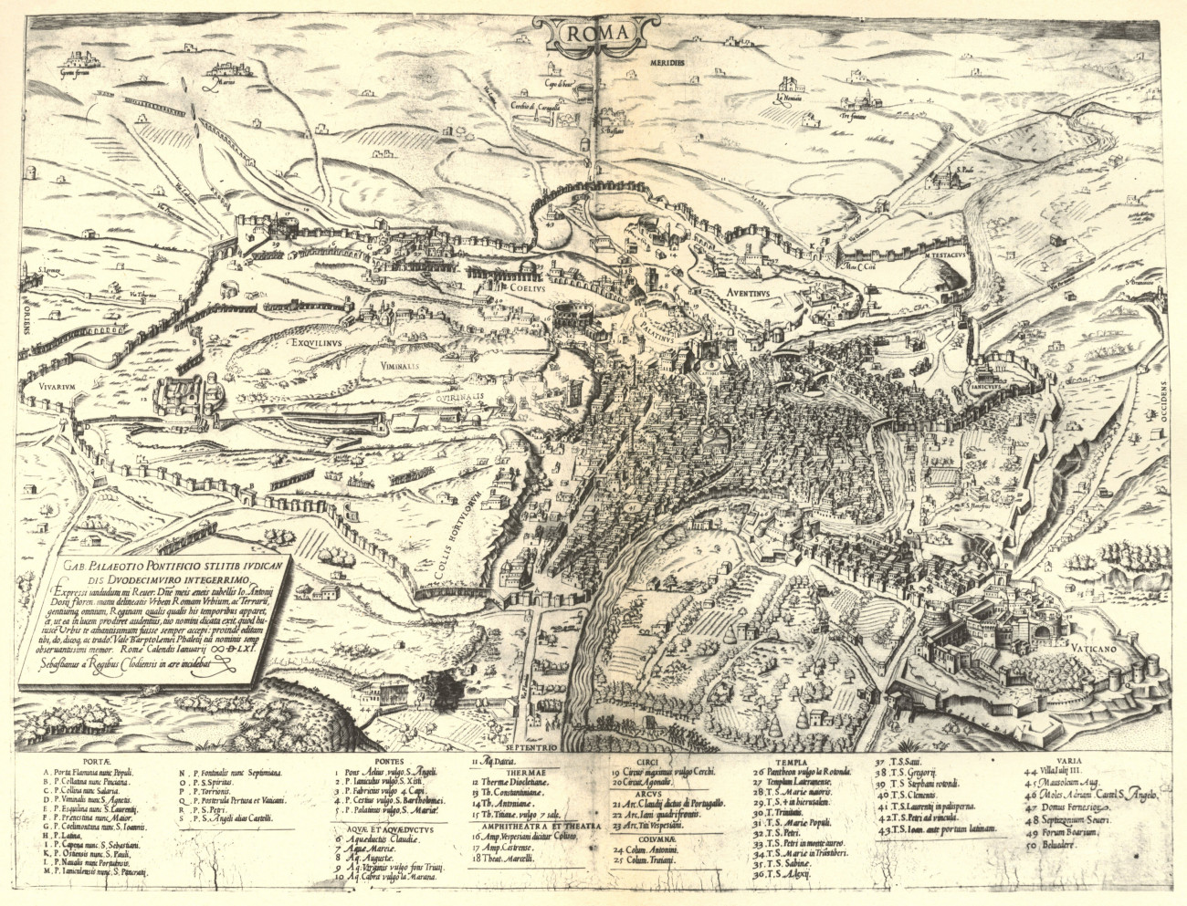 Pianta di Roma nel 1561