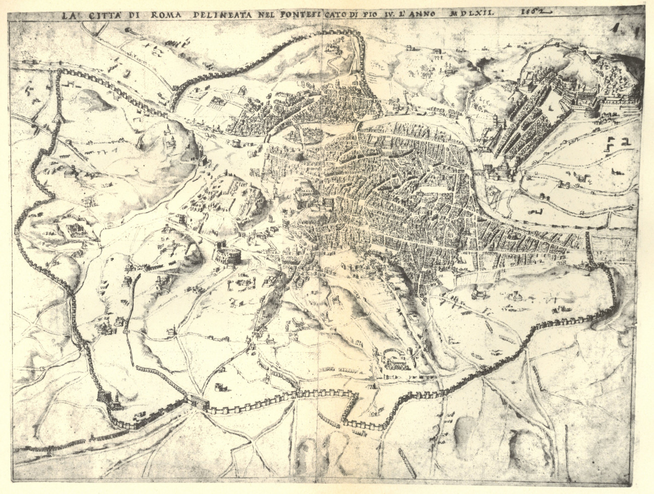 Pianta di Roma nel 1562