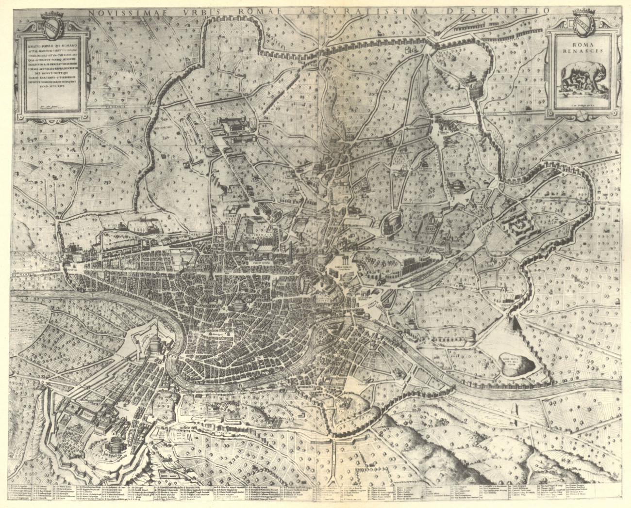 Pianta di Roma nel 1576