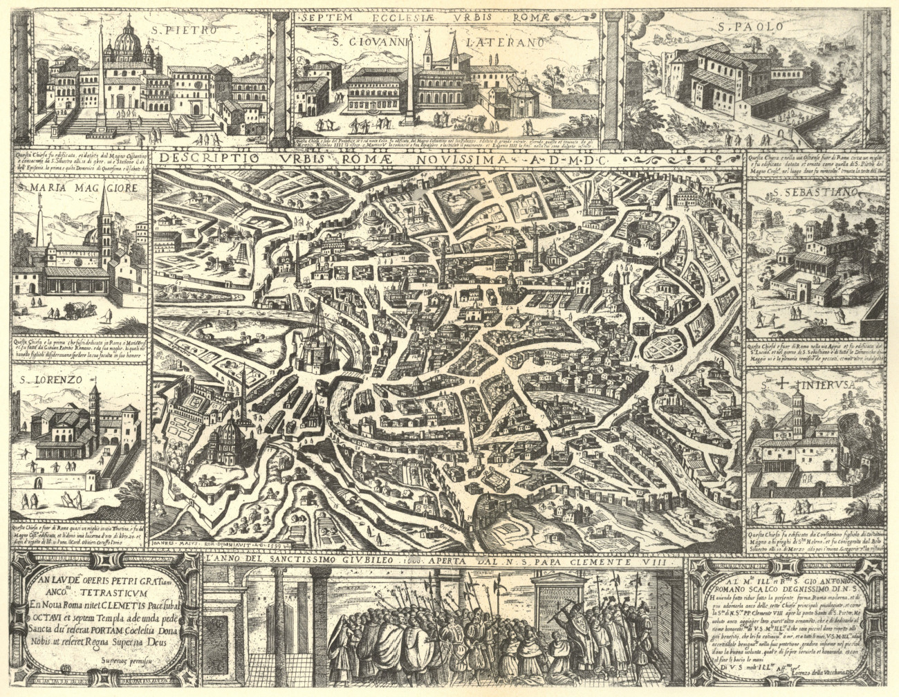 Pianta di Roma nel 1599-1600