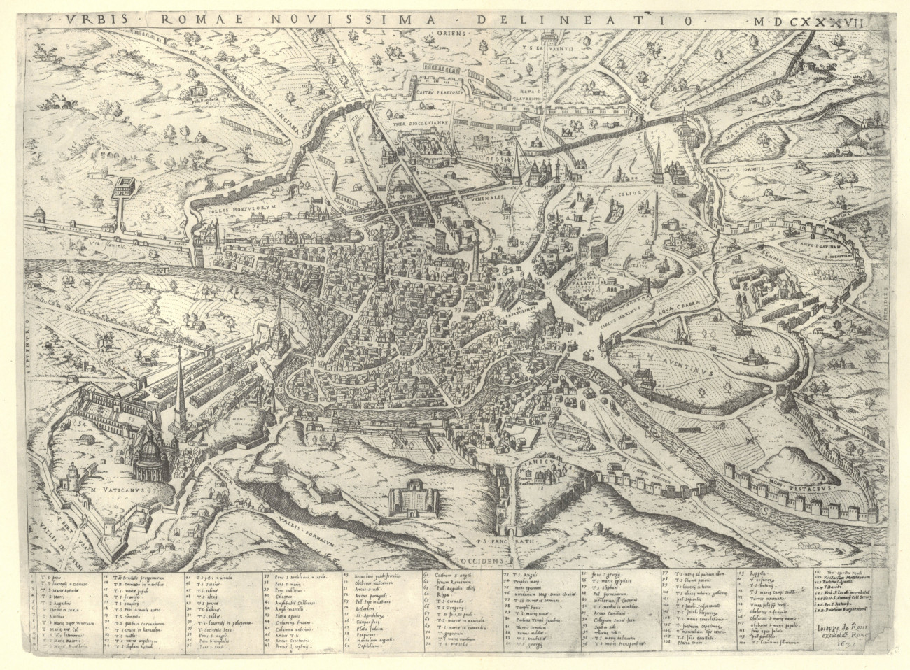 Pianta di Roma nel 1637