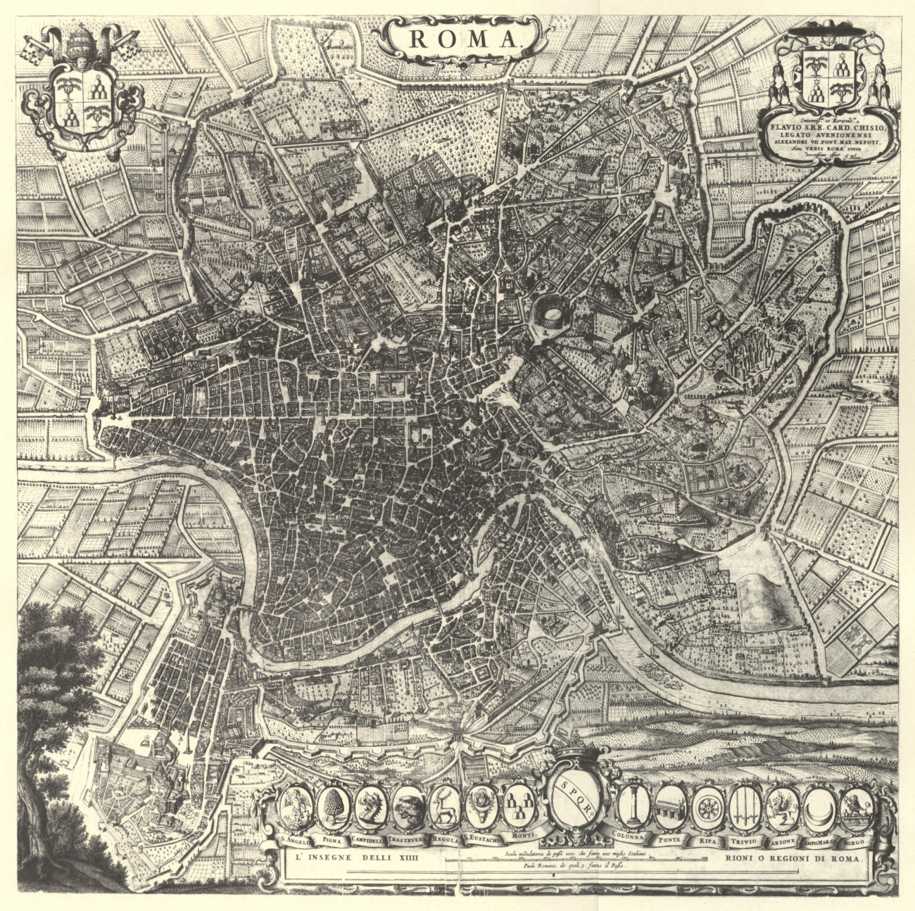 Pianta di Roma nel 1663