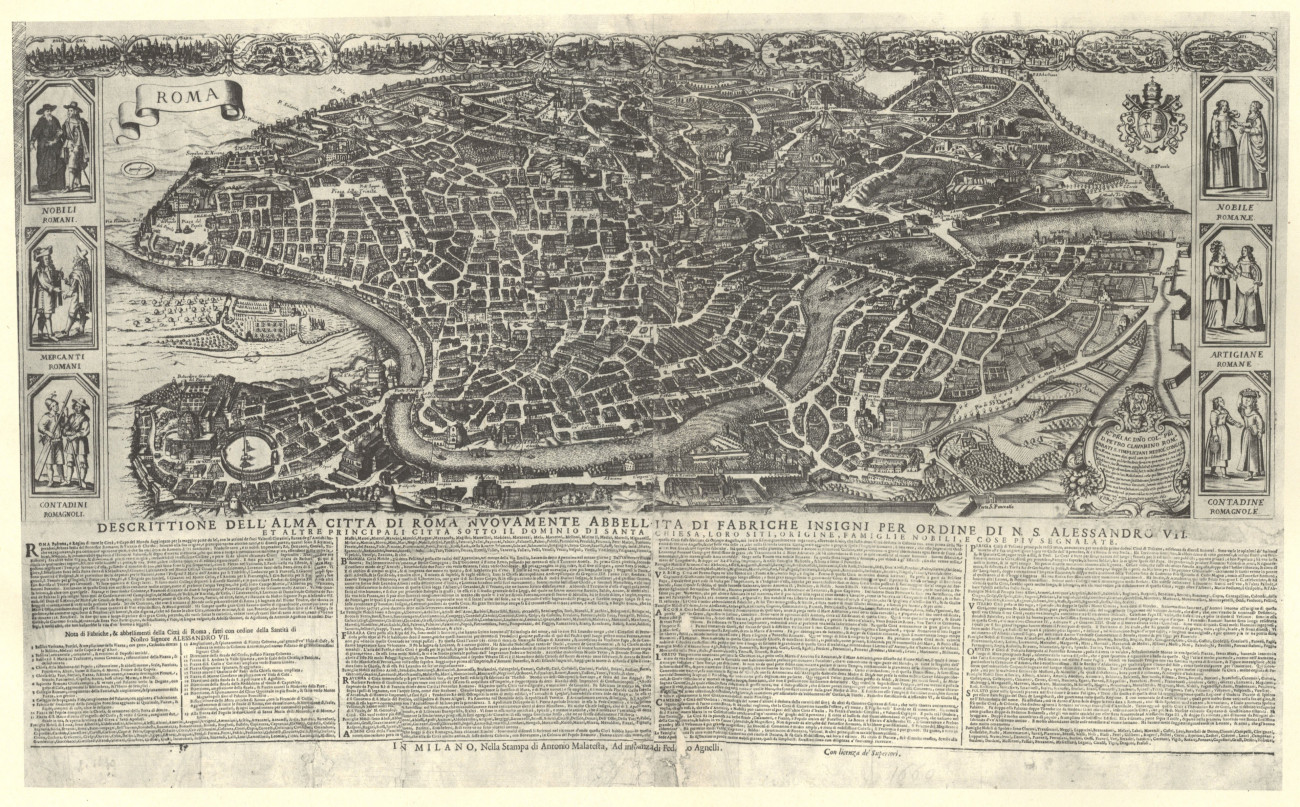 Pianta di Roma nel 1666